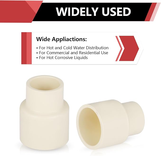 30 Pack EFIELD CPVC Coupling Adapter Fittings, 3/4" Slip x 1/2" Slip | Socket - Image 6