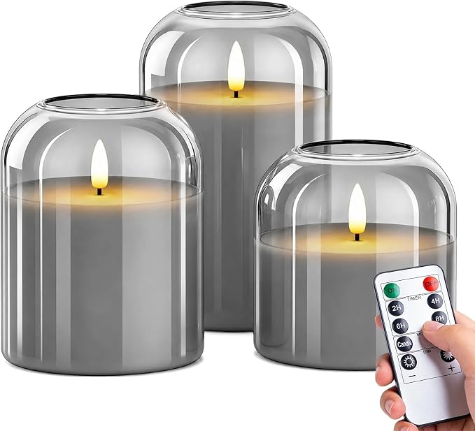 Midcentury Modern Decor, Battery Operated Pillar Candles - Image 5