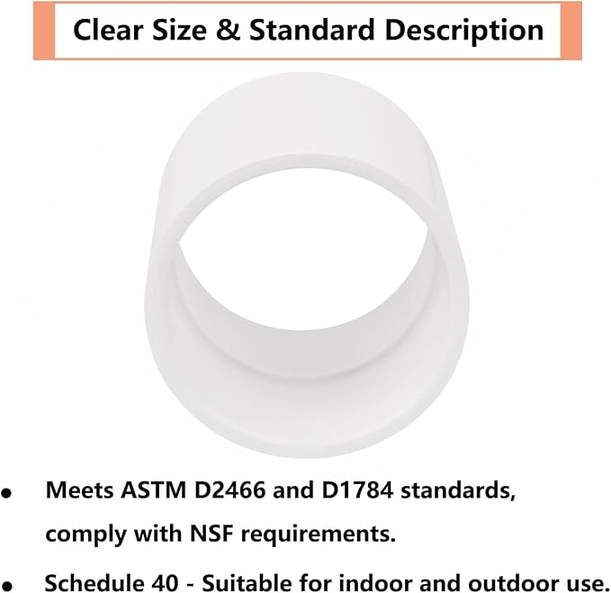 2Pack 3" PVC Pipe Coupling Adapter Pipe Fittings Contractor Pack Schedule 40 - Image 4