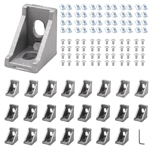 24pcs 2020 Aluminum Extrusion Corner Bracket Silver by SeekLiny