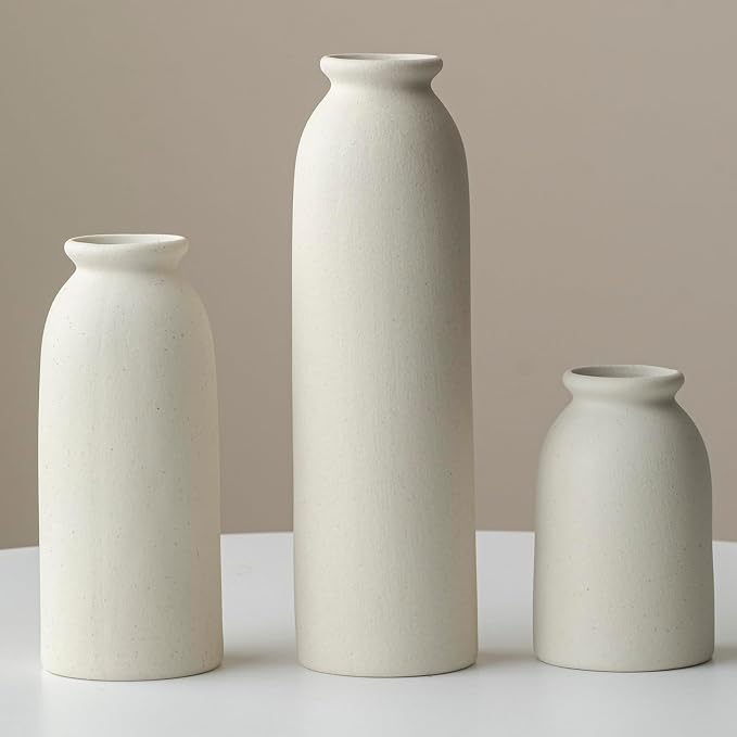 Ceramic Vase Set-3, 10.3 Inch Tall Flower Vases - Image 8
