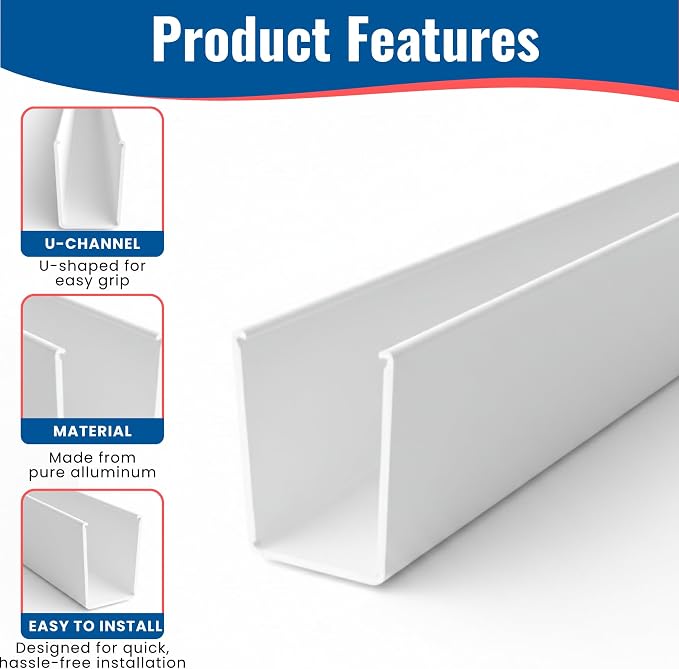 KC Hardware Aluminum Top U Channel Frame 5/8" Wide x 1" Tall - Image 2