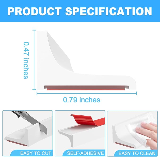Duzzy 98 Inch Shower Threshold Water Dam Guard, Silicone Rubber Shower Door - Image 2