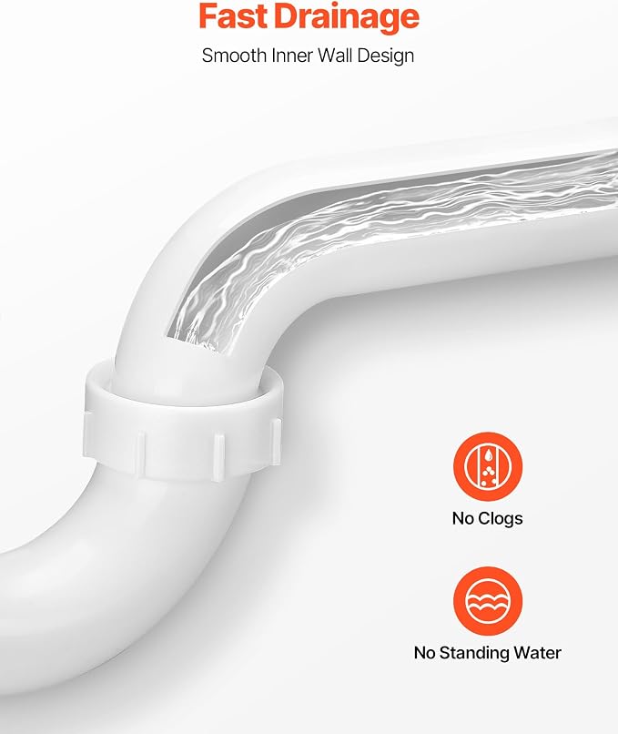 VEVOR P-Trap, 1-1/2 Inch P Trap Sink Drain Pipe Kit - Image 5