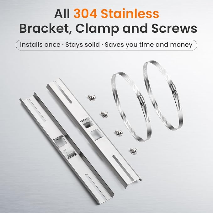 QILIPSU Pole Mounting Kits, 304 Stainless Steel 15.4" x 1.9" Brackets - Image 2