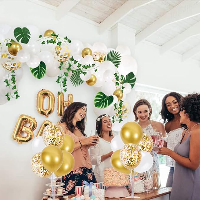 TONIFUL 4 Set White Gold Balloon Stand Balloon Centerpiece - Image 6