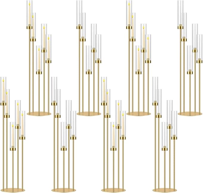42.5in Gold Candelabra Centerpieces by MEISHAONV