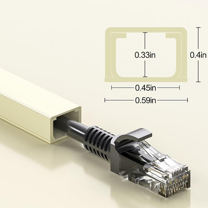Yecaye Cord Hider, 113in One-Cord Cable Raceways, W0.59in H0.4in, Easy Install - Image 8
