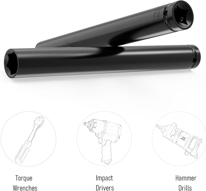 1/2" Drive 18mm Socket Accessory Set, 12 Inch Length | Deep 6-Point Impact - Image 4