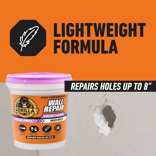 Gorilla High Performance Wall Repair, 32 oz Tub, Dries White | Spackling and - Image 5