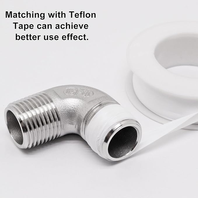 1" x 1" NPT 90 Degree Elbow 304 Stainless Steel Pipe Fittings Male Threaded - Image 3