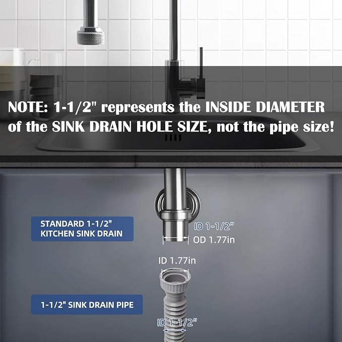 2-Pack Sink Drain Pipe, Flexible P-Trap Pipe - Image 3