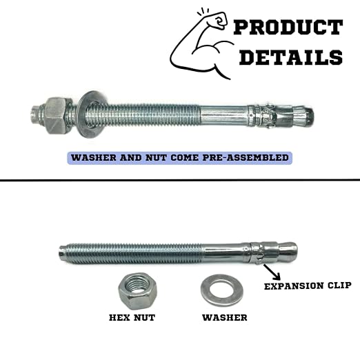 MIGHTY FASTENERS Zinc-Plated Steel Wedge Anchors - Image 5