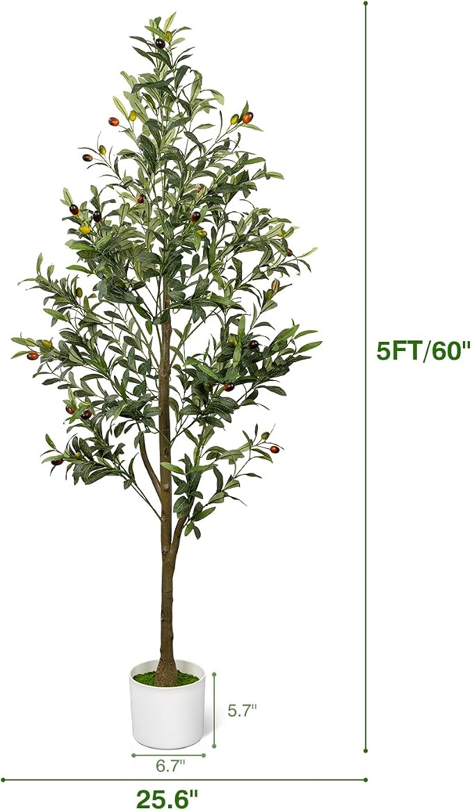 5FT Artificial Olive Tree Indoor Tall Faux - Image 2