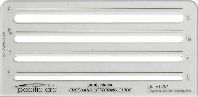 Pacific Arc - Freehand Lettering Aid Template - Stencil by PacificArc