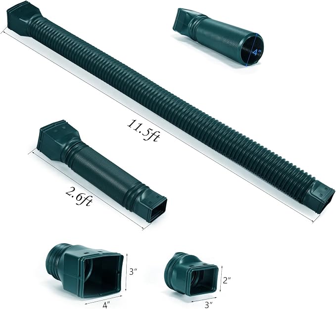 plusgutter 11.5ft Long Gutter Downspout Extensions Flexible, Down Spout Drain - Image 6