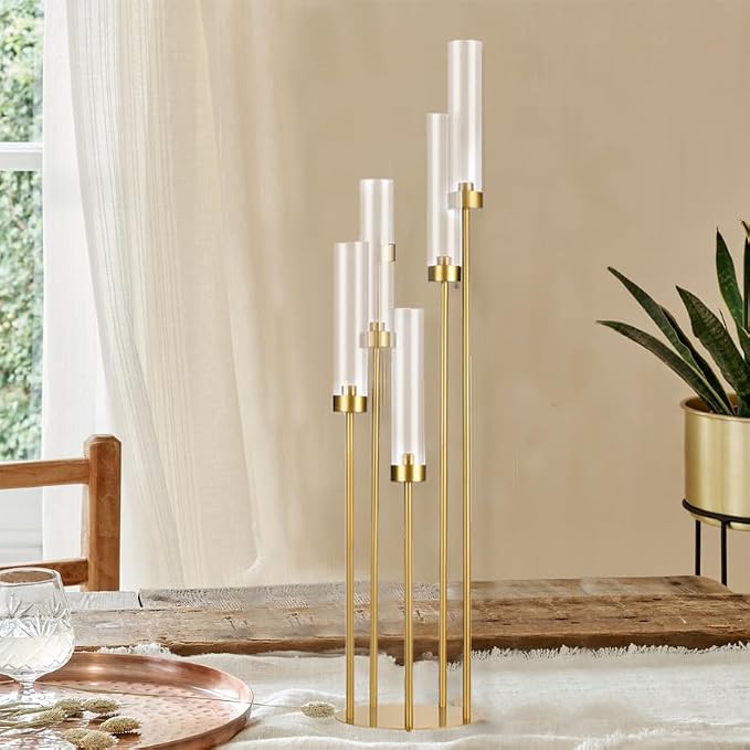 Tall 5 Arm Candle Holder for Wedding Table, 39.4'' Tall Candelabra - Image 9