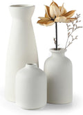 CEMABT White Ceramic vase Set-3 Small Flower vases by CEMABT