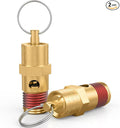 2 Pcs 1/4" NPT 135 PSI Air Compressor Pressure Relief Valve, Brass Safety Valve by HONSNKS