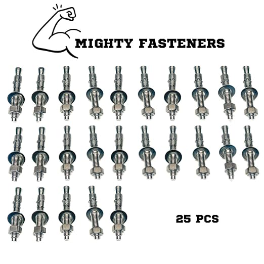Mighty Fasteners Wedge Anchors – Heavy-Duty 304 Stainless Steel Expansion Bolts - Image 3