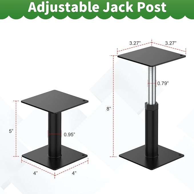 Adjustable RV Jack Post, 4-5/8" to 8" Metal Support Column（2 Pack） | Heavy - Image 2