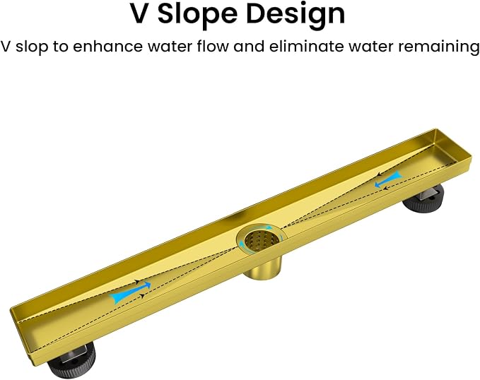 EXF Linear Shower Drain 24 Inch Brushed Gold - Image 2