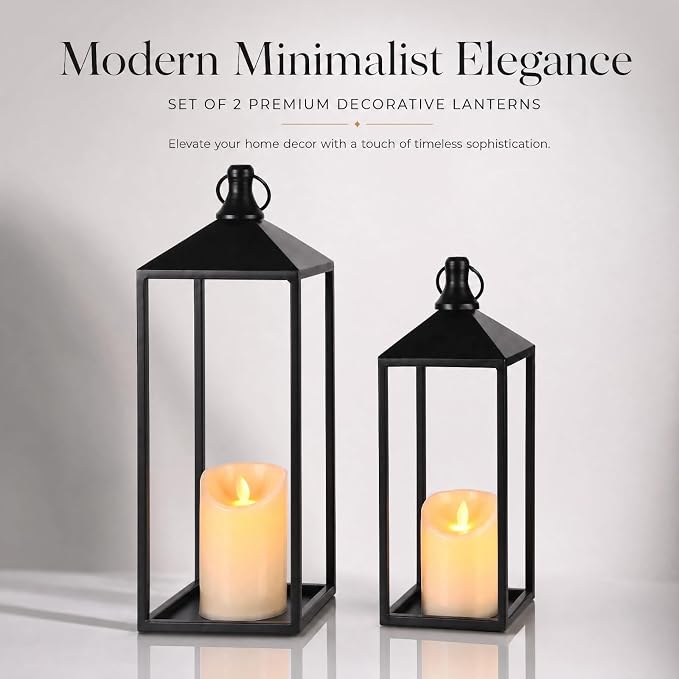 Lanterns Decorative Outdoor Indoor, Home Decor, Modern Farmhouse Lantern Decor - Image 5