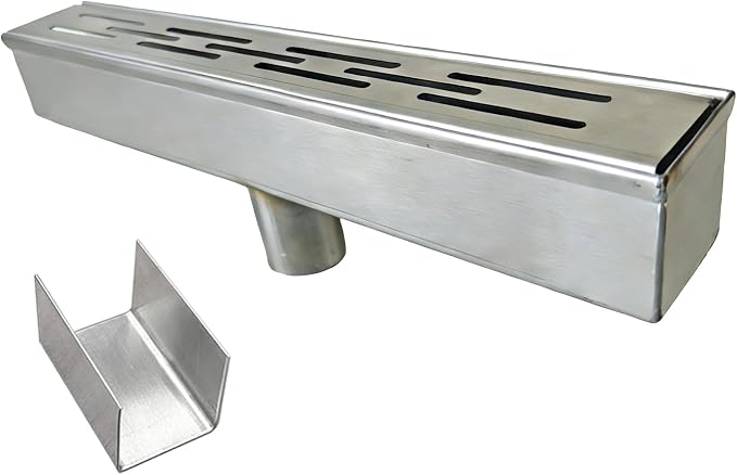304 Stainless Steel Trench Drain Kit, Narrow Channel Drain by SUIGDRR