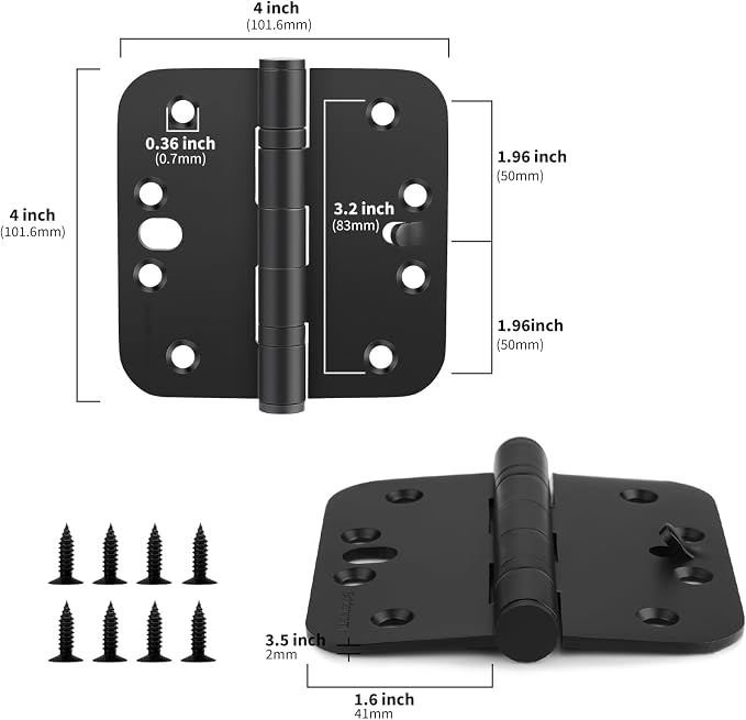 goldenwarm 3 Pack Ball Bearing Security Door Hinges - Image 2