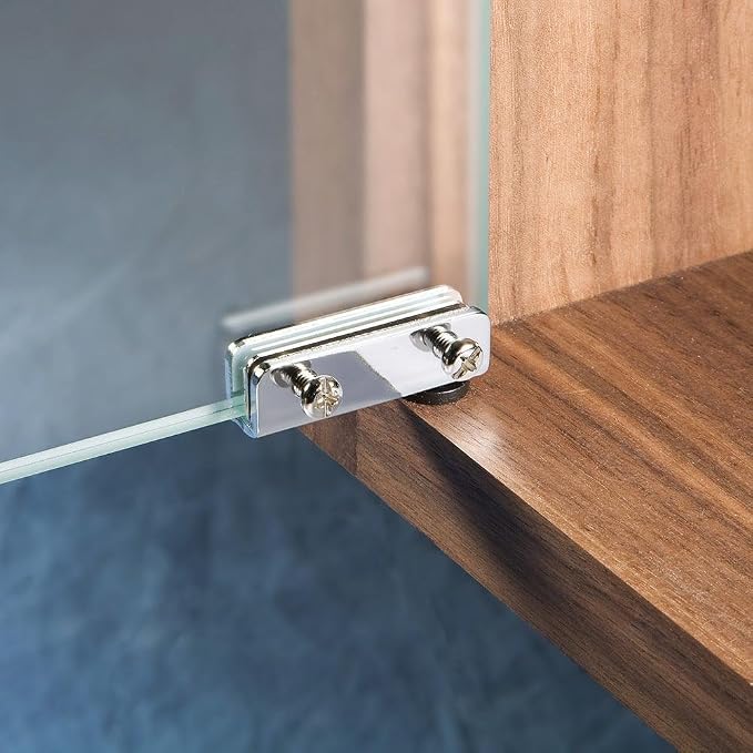 Glass Door Pivot Hinge, Polished Brass Pair - Image 5