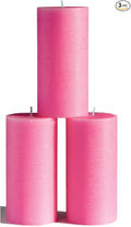 3x6 Pink Pillar Candles Set of 3 by CANDWAX