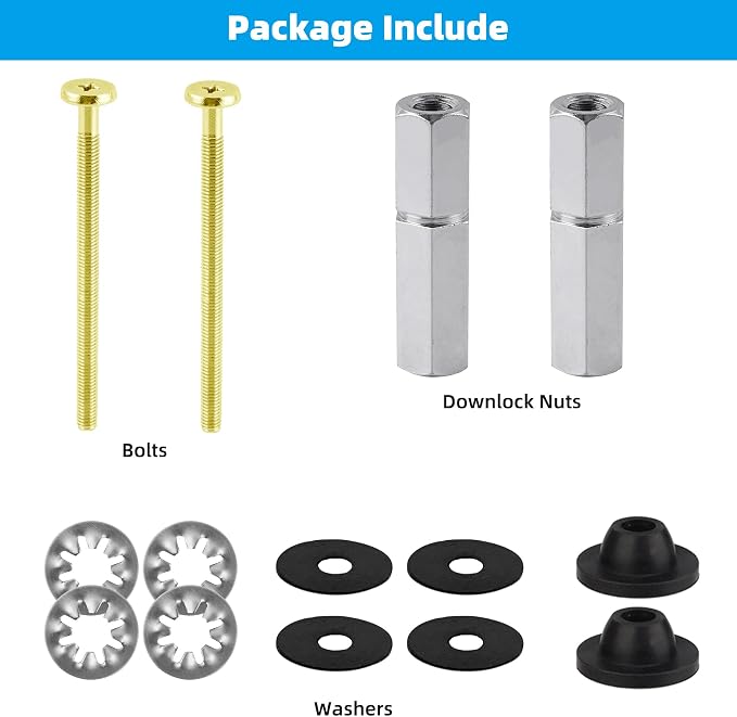 Hibbent 2 PCS Universal Toilet Seat Bolts Kit, Brass Bolts - Image 7