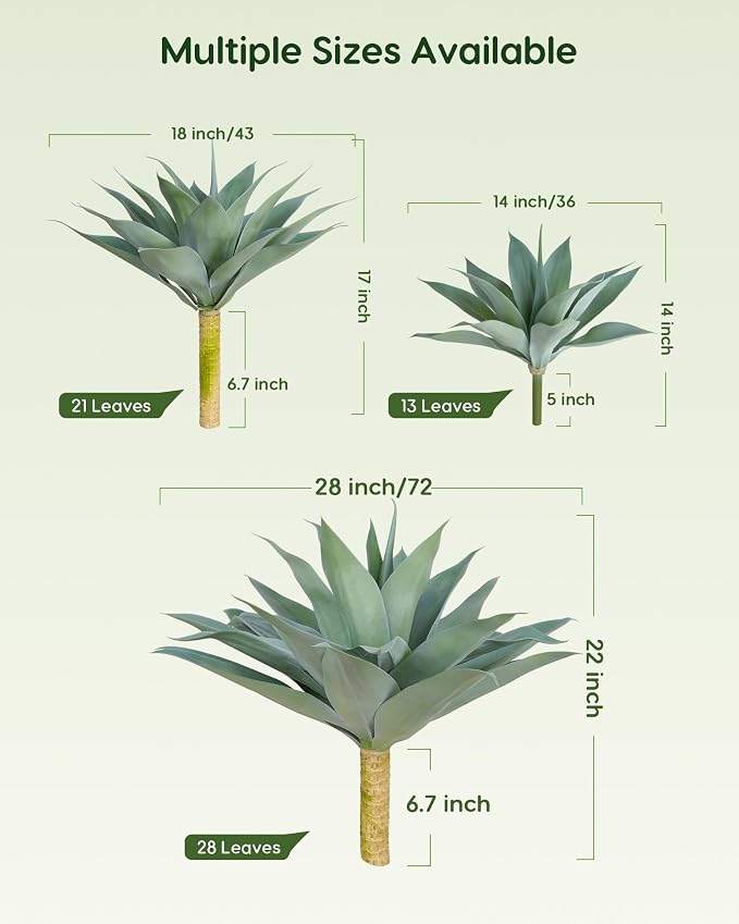 Velener Artificial Outdoor Blue Agave Plant - Image 2