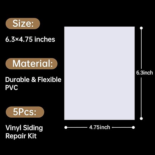 Vinyl Siding Repair Kit – 5 Pack Self-Adhesive PVC Patches - Image 2