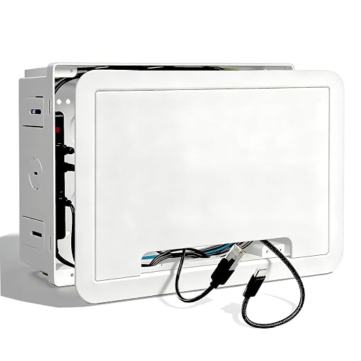 9" in Wall TV Media Box for Device & Cable Management Hidden Outlet Box by Naerza