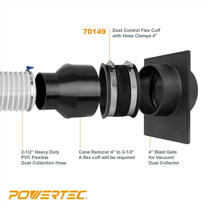 POWERTEC 70149V Dust Control Flex Cuff - Image 5