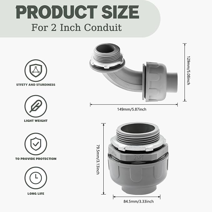 4 Pack 2 Inch Liquid Tight Connectors - Image 2