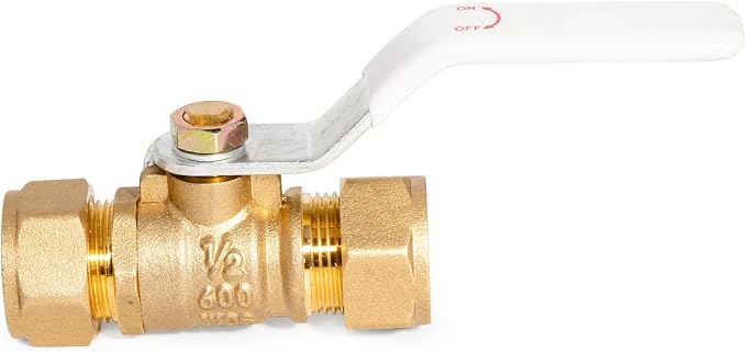VANCOCO 1/2" Compression Ball Valve, Heavy Duty Brass Reduced Bore Ball Valve - Image 7