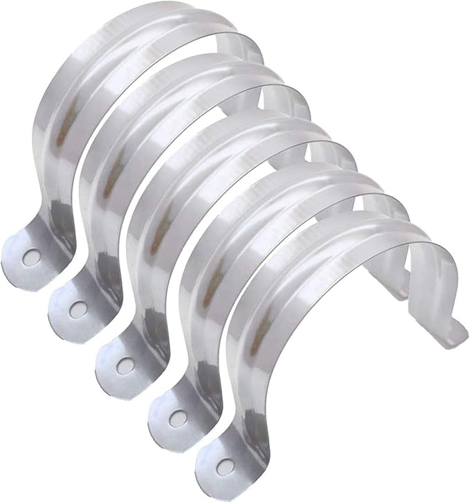 10 Pcs 3inch Rigid Pipe Strap, Two Hole Stainless Steel Strap U Bracket - Image 4