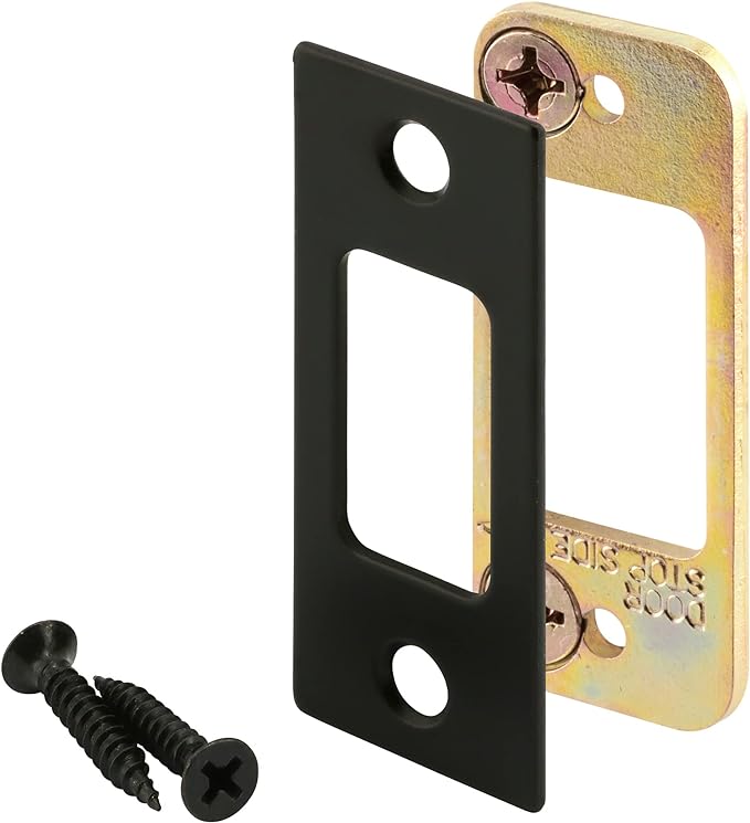 Prime-Line E 2796 Deadbolt Strike, 2 Piece, High Security, Matte Black Finish by Prime-Line