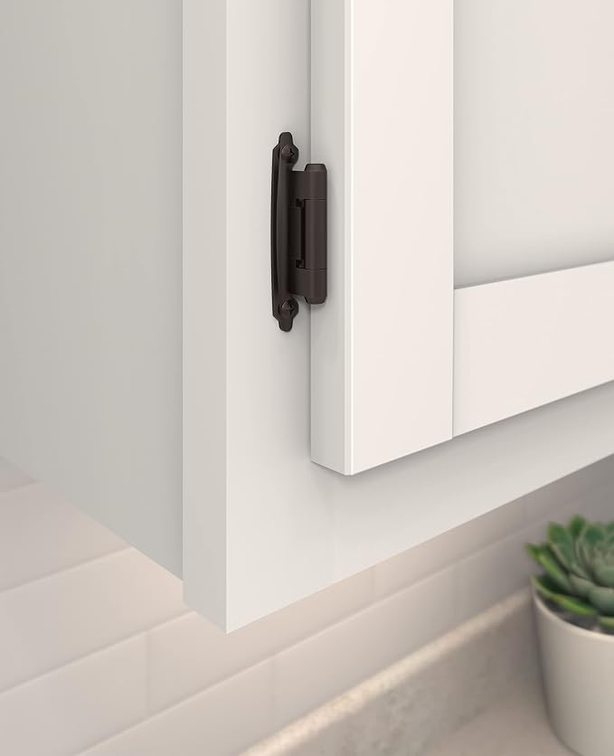 Amerock 1 Pair Variable Overlay Oil-Rubbed Bronze Face Mount Cabinet Hinge | - Image 2