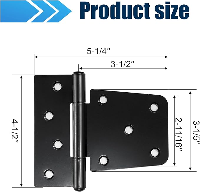 Heavy Duty Gate Hinges 6 Pack - Image 2