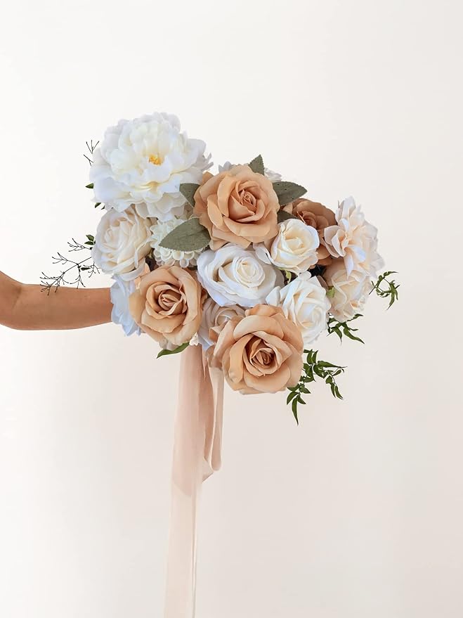 FACINOC Roses Artificial Flowers Nude Bouquet Box Set Fake Flower - Image 3