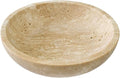 7.87" Natural Travertine Stone Decorative Bowl, Limestone | Marble bowl by Pracfit