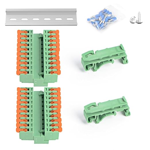 2Pcs DIN Rail Terminal Blocks, 10P Lever Wire Connectors, AWG 24-12 | 10P Lever by GUETNEU