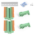2Pcs DIN Rail Terminal Blocks, 10P Lever Wire Connectors, AWG 24-12 | 10P Lever by GUETNEU