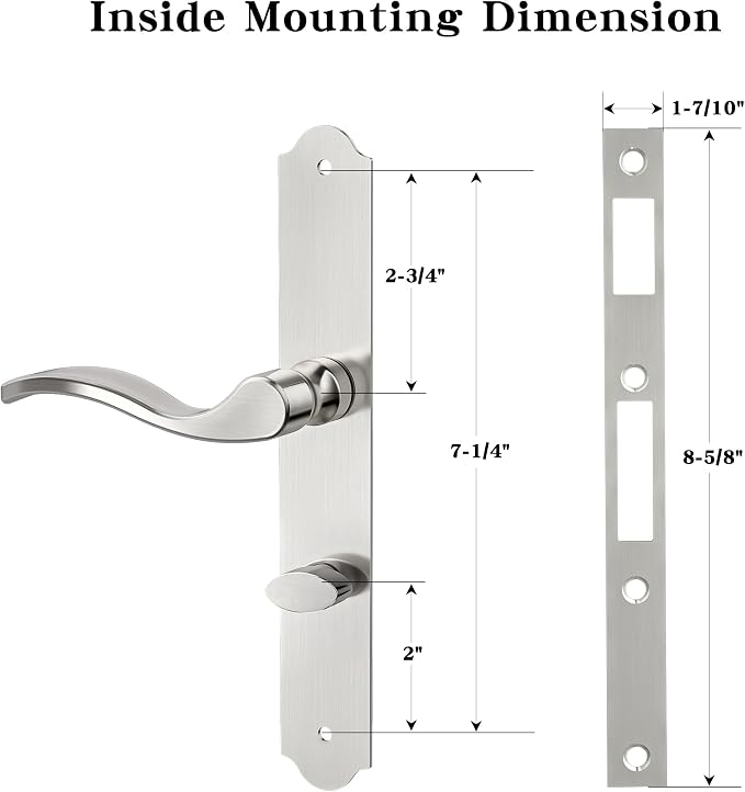 Storm Door Handle Complete Set, Mortise Keyed Lever Mount Latch withDeadbolt | - Image 10