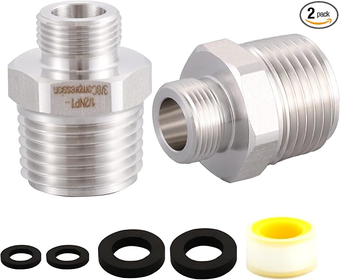 304 RV Faucet Adapter（Lead-Free）, 1/2 to 3/8 reducer faucet adapter by Ceaeso