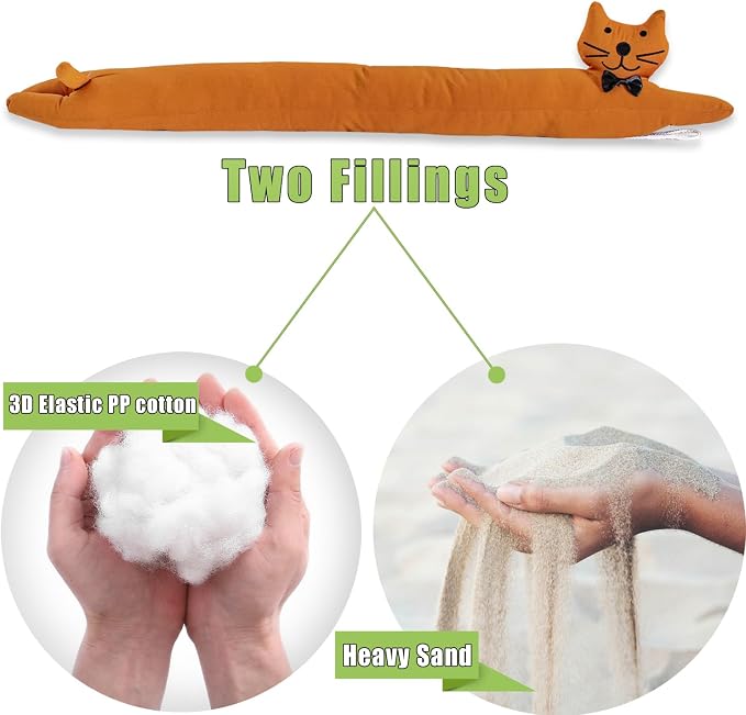 Cat Fabric Under Door Draft Stopper, 3LB Heavy Duty Decorative Soundproof Door - Image 4