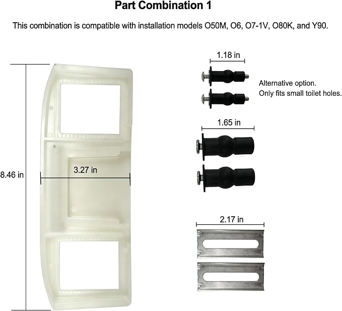 WLJBIDET Fixing Plate with Screws, Adjustment Tabs, Rubber Expansion Nut - Image 2